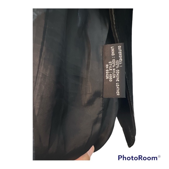 Black Leather Coat - Picture 3 of 3